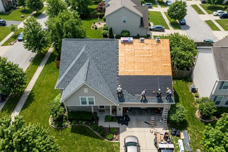 Beardman Building Services roof replacement in progress in Coleman